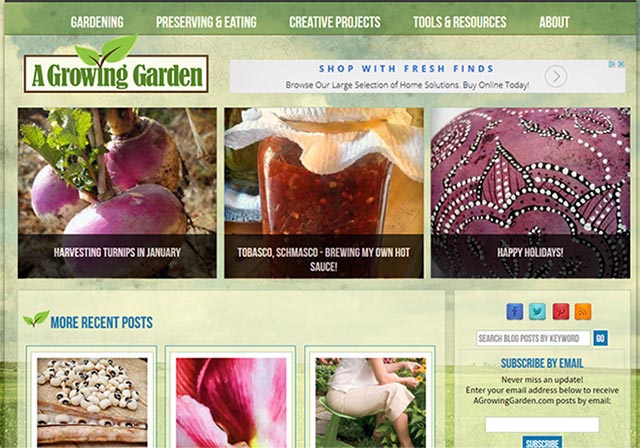 New Website Design for AGrowingGarden.com