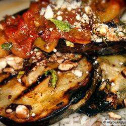 Grilled Eggplant with Feta and Tomatoes